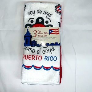3 piece Micro Fiber Towel Set “ Soy de aquí como el coqui”